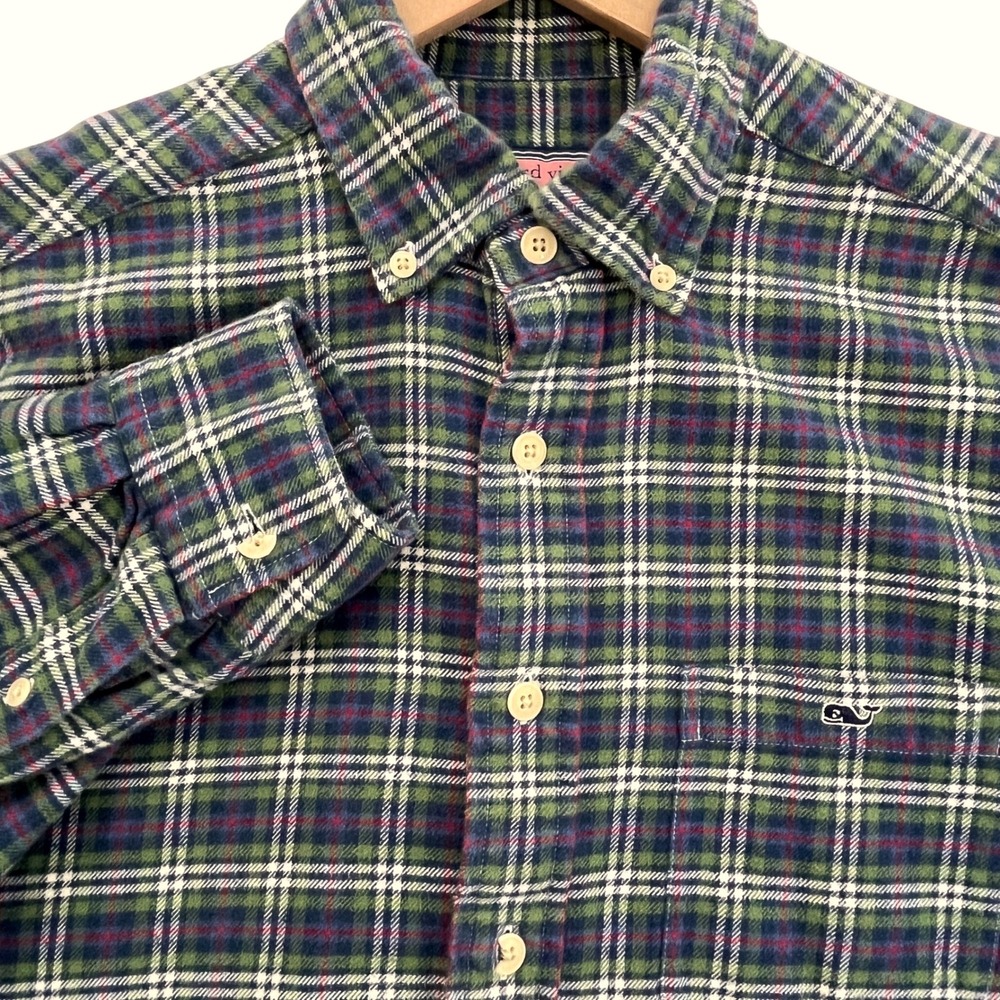 Vineyard‎ Vines Tucker Shirt 100% Cotton Flannel Shirt Plaid Men's Medium FLAW